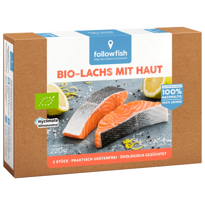 Followfish Bio Lachs Filets mit Haut 220g